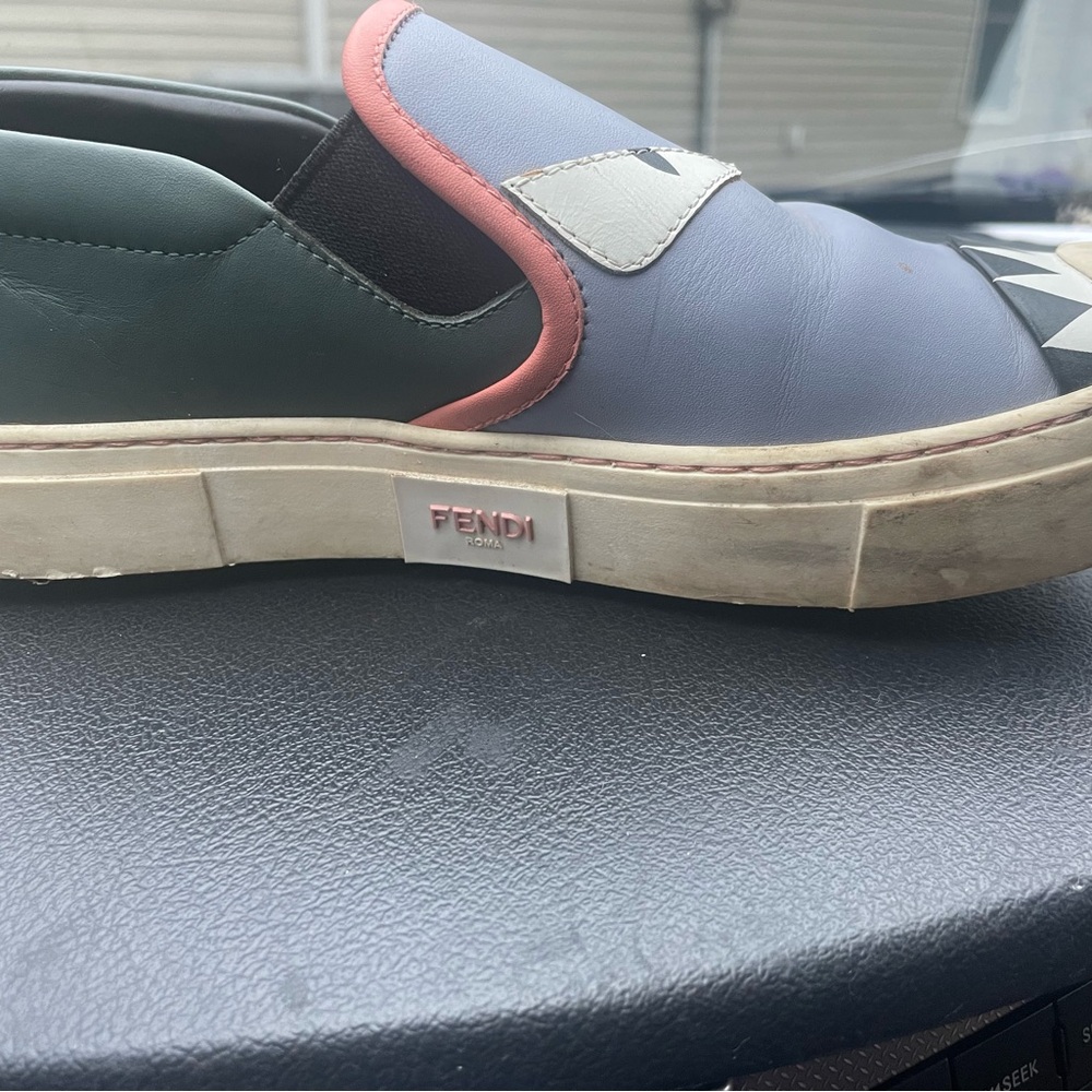 Fendi Sneakers - Gray and White with Black Accents - Picture 4 of 5